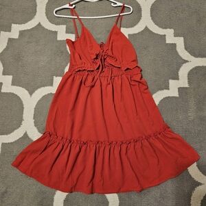 SHEIN Red Sleeveless Dress Sizr M